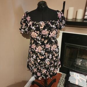 Rewind Black and Pink Textured Dress